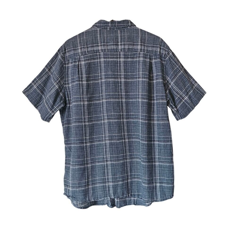 Weatherproof Vintage Linen Cotton‎ Shirt Men's Blue Plaid XL Coastal Grandpa - Picture 3 of 11